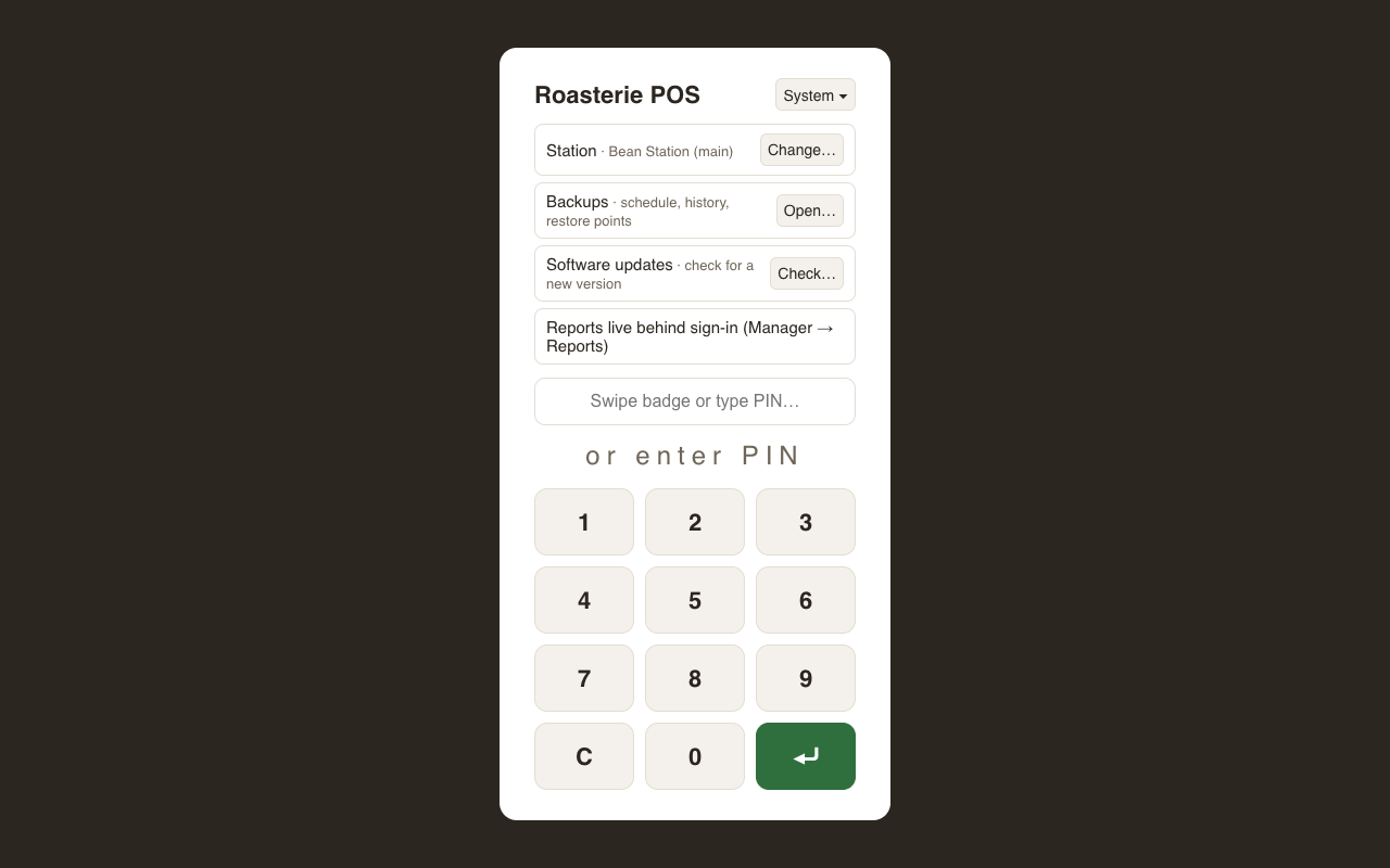 The System menu